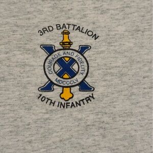 Vintage Gray Crew Neck Men’s 3RD BATTALION 10TH INFANTRY Shirt (single stitch)